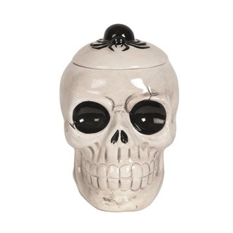 Tealight Wax Melter – Skull with Spider 14cm