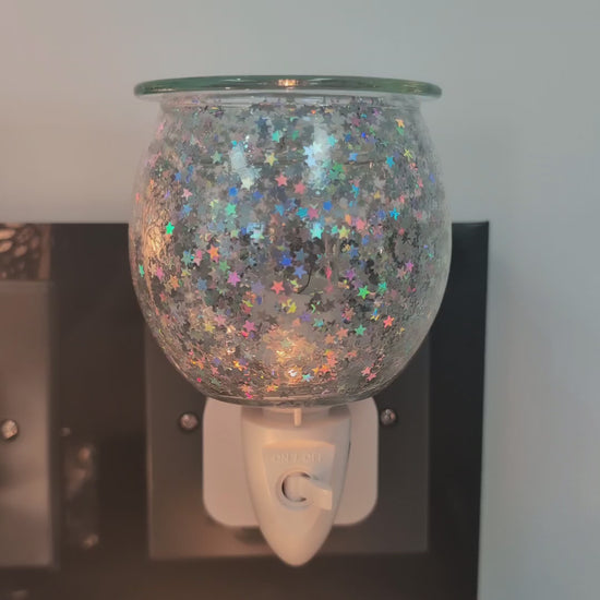 Wax Melt Burner Plug In - Silver Glitter Star