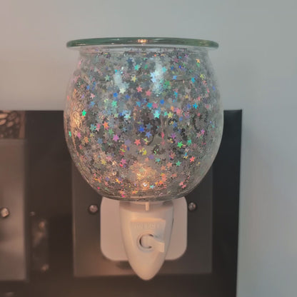 Wax Melt Burner Plug In - Silver Glitter Star