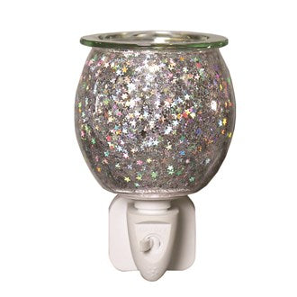 Wax Melt Burner Plug In - Silver Glitter Star